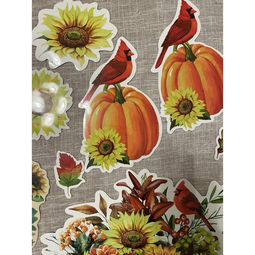Vtg Die Cut Large Fall Autumn Thanksgiving Magnets Glossy Flexible Turkey Garage